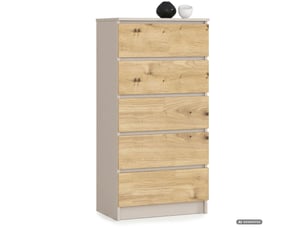 Commode 5 tiroir(s)    AKORD Commode K60 coloris beige largeur 40 cm