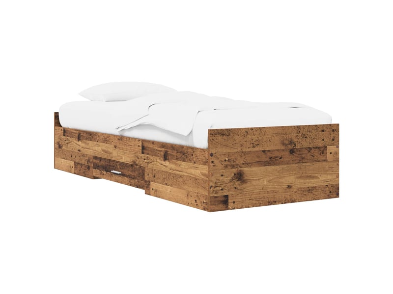  Lit simple- lit adulte -  cadre de lit avec rangement avec tiroir bois ancien 80 x 200 cm  - Conforama A