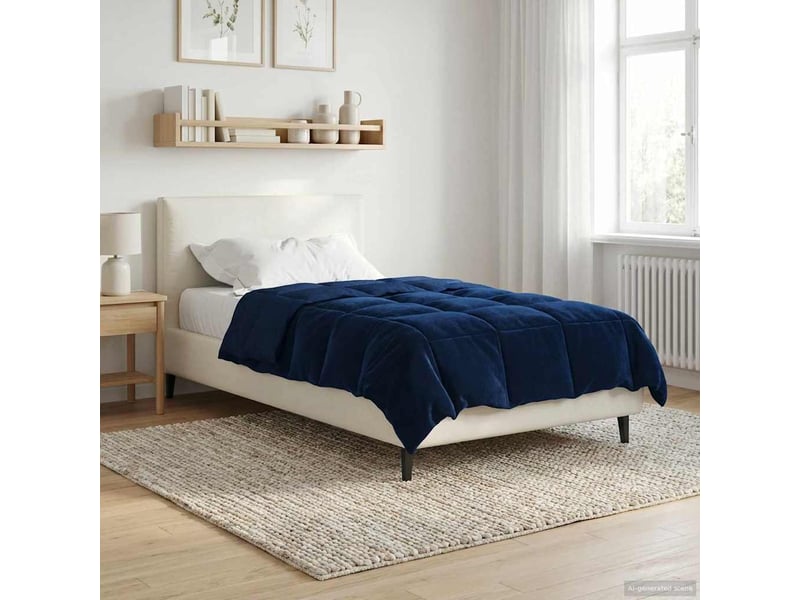  Duvet - couette complet toute l'année 155 x 220 cm 4 saisons bleu foncé  - Conforama D