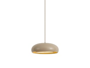 Suspension rétro taupe avec abat-jour en métal 2 lumières - macaron