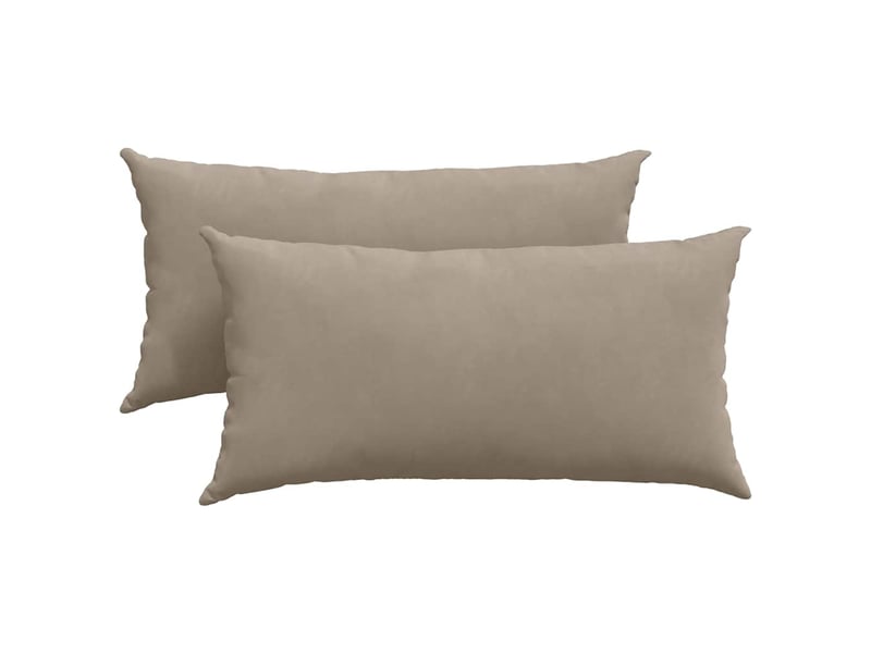  Lot de 2 coussins de canapé, coussins décoratifs tissu taupe 80 x 40 cm cf58967  - Conforama A