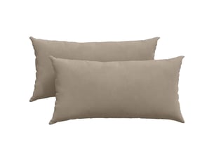 Lot de 2 coussins de canapé, coussins décoratifs tissu taupe 80 x 40 cm cf58967