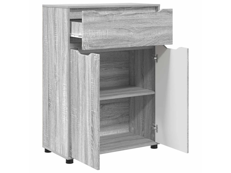 Cabinet de salle de bain, meuble de rangement gris sonoma 72.5x36.5x100 cm - Conforama E