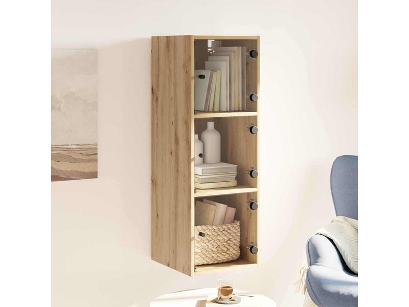 Meuble mural, meuble de rangement salon 35 x 37 x 102 cm bois d'ingénierie chêne artisanal  - Conforama D