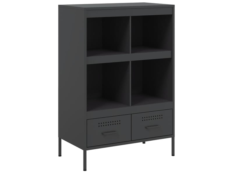  Buffet haut - bahut - meuble de rangement noir 68x39x101,5 cm acier  - Conforama A