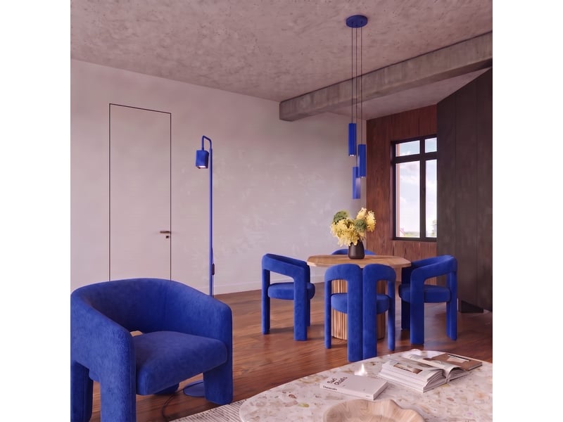 Lampadaire rayo 1 outremer aluminium moderne 160x30x30cm SL.3216 - Conforama C