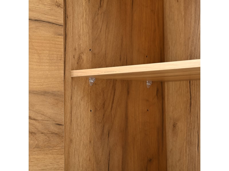  Buffet salon 120 cm noir et bois avec 4 tiroirs et 2 portes  - Conforama W