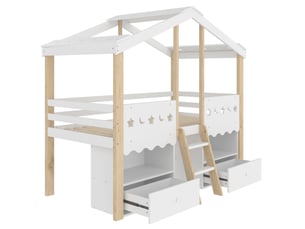Lit simple 90x200 cm PHOEBE CAT   coloris blanc