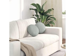 Lot de 2 coussins de siège, coussins décoratifs velours gris clair ø30 x 13 cm cf59893