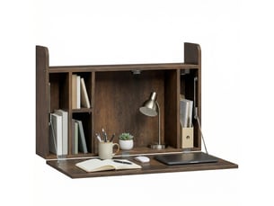 Bureau suspendu table murale table d'ordinateur murale et tablette rabattable avec rangements - 77 x 20 x 51 cm