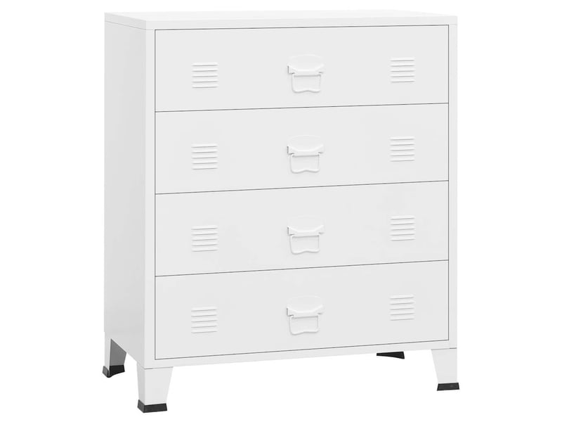  Armoire à tiroirs, commode industrielle blanc 78x40x93 cm métal  - Conforama A