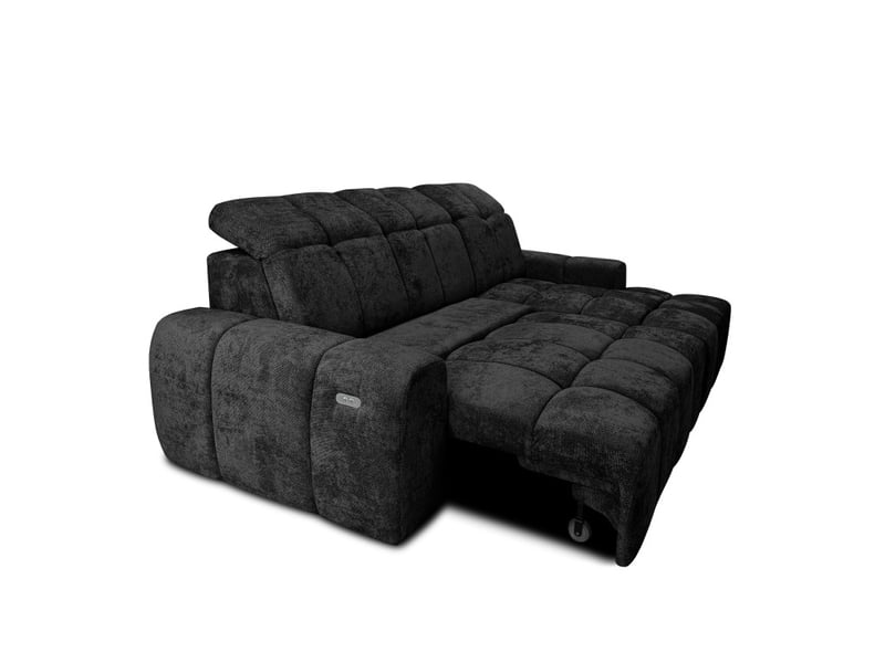 Canapé d'angle droit relax krabi avec coffre tissu kiara noir KRABI-M-KIA869-R - Conforama D