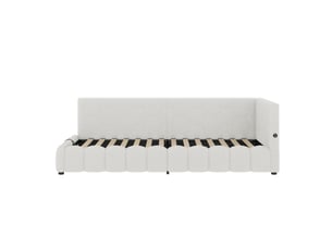 Lit banquette 90x200 cm <strong>ZOVIRA</strong>  <strong></strong> coloris blanc