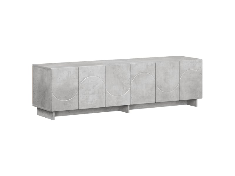  Meuble tv, banc tv 140x34,5x40 cm gris béton bois d'ingénierie shl30863  - Conforama A