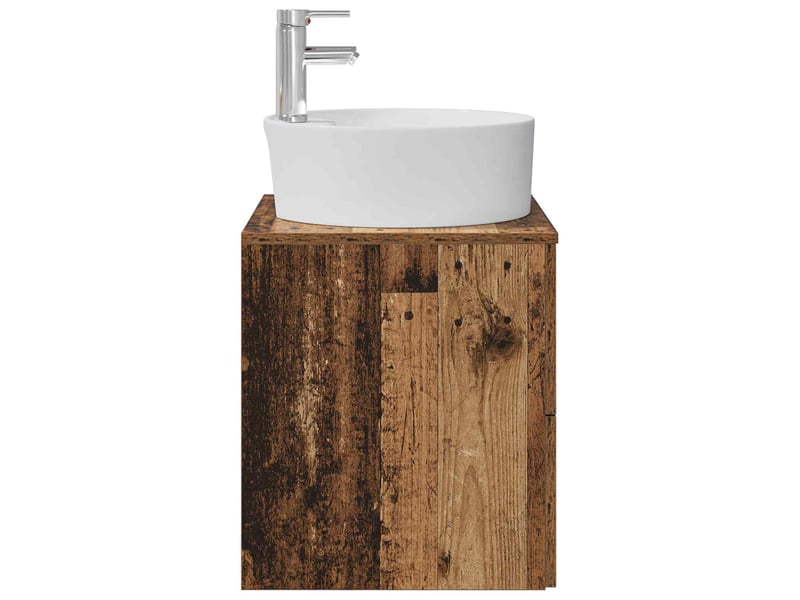 Vanité de lavabo mural, meuble de rangement bois ancien 49.5x44.5x65 cm shl8253 - Conforama D