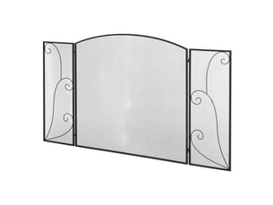 Pare-feu pour cheminée, 3 panneaux, pliable, flexible, en métal, noir, 132,5 x 76,5 cm