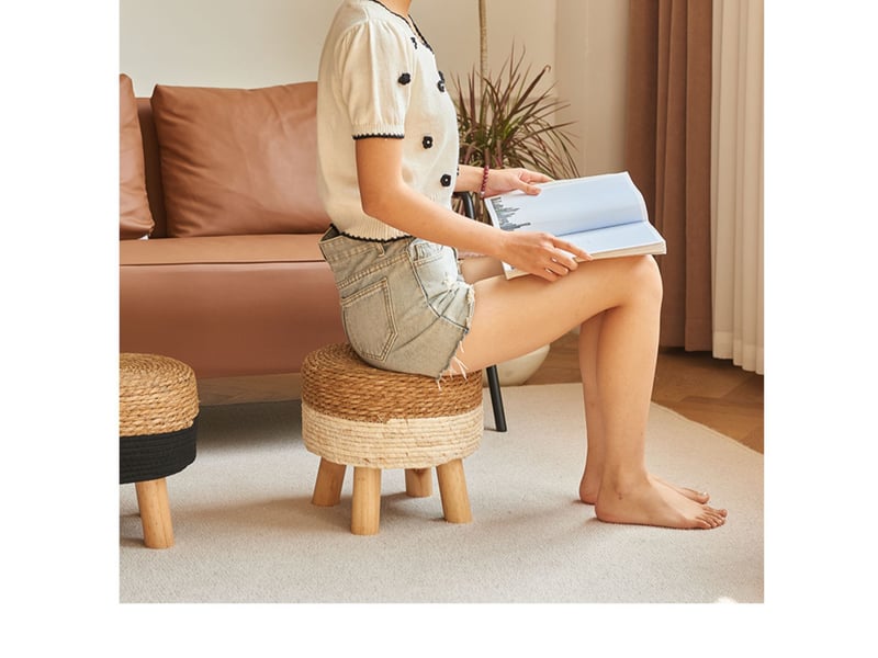  Repose-pieds style pastoral en bois – tabourets de canapé, 28x28 cm  - Conforama D