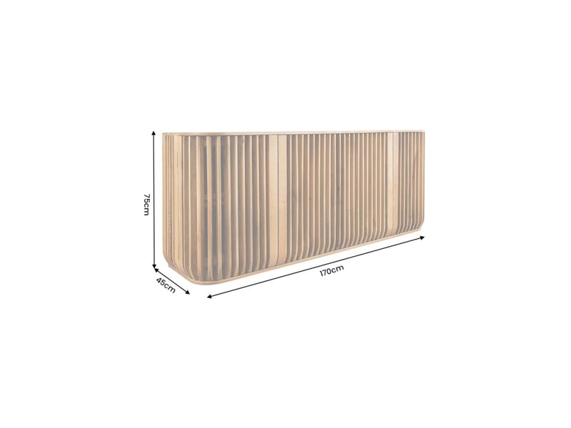  Buffet ritmo 4 portes en bois massif de manguier et d'acacia clair - marron - 170 cm  - Conforama C