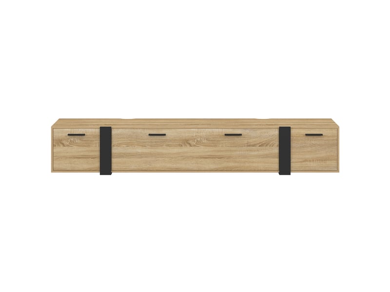 Meuble tv 180 cm suspendu phoenix 3 portes design industriel  - Conforama C