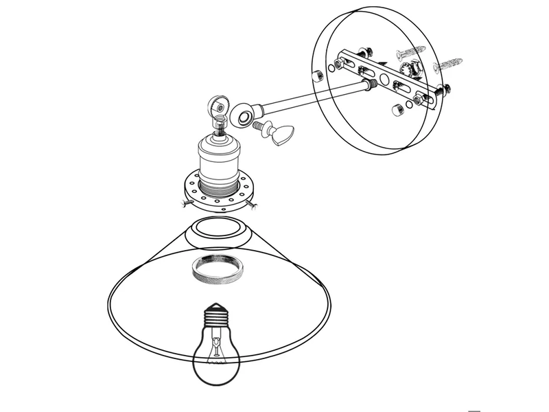  Lot de 2 appliques murales industrielles style métal rétro – rotation 180°, ø22 cm, or  - Conforama E