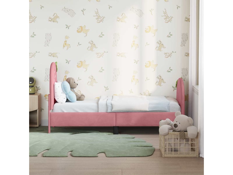 Lit simple- lit adulte - cadre de lit pour tout-petit avec tête de lit rose 70 x 140 cm - Conforama B