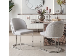 Lot de 2 chaises de salle à manger confortables en chenille homvra