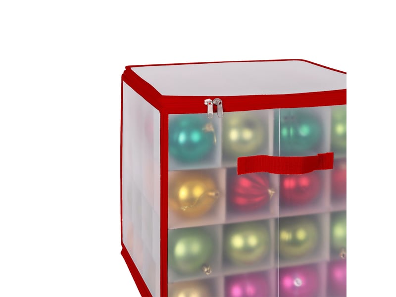  Boîte de rangement pour décorations de noël pratique compartiments ajustables 36 x 36 x 36 cm en plastique transparent 13_0017994  - Conforama B