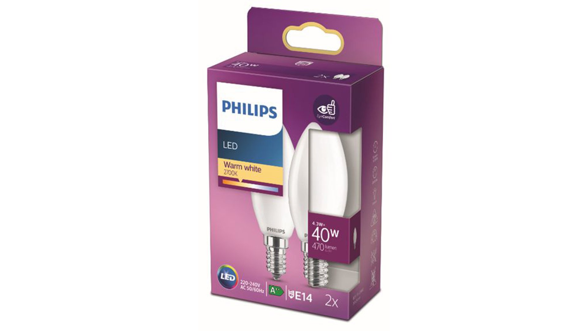 AMPOULE 2XAMP LED 4.3W E14 Blanche Conforama