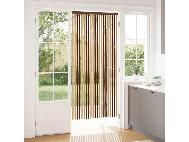  Rideau anti-insectes, moustiquaire en chenille marron et beige 90 x 200 cm cf43472  - Conforama B
