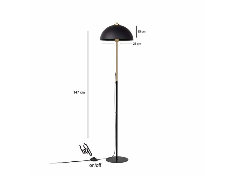 Lampadaire noir metal 147 cm abat-jour ovale pvc e27 780SGN4784 - Conforama E