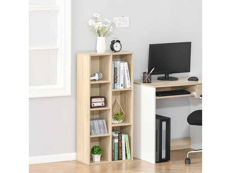  Meuble de rangement bibliothèque étagère 7 cubes pour intérieur, salon, chambre - 50l x 24p x 106h cm, bois naturel  - Conforama C