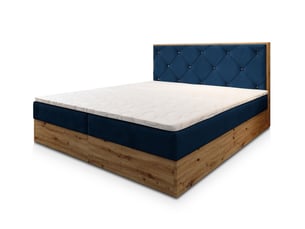 Lit avec rangement 160x200 cm <strong>MASSENO</strong> <strong></strong> coloris bleu