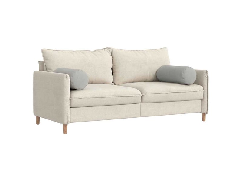  Lot de 2 coussins d'accent, coussins décoratifs, coussins lombaires gris clair ø 25 x 70 cm cf56731  - Conforama C