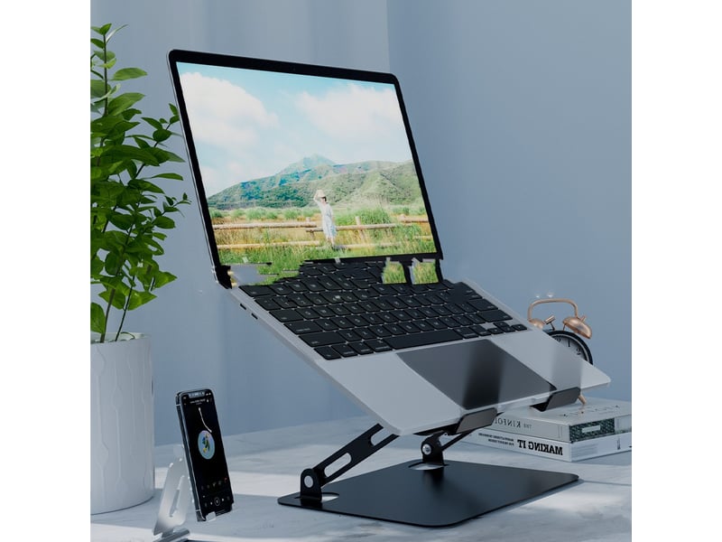 Support ordinateur portable réglable en hauteur - Conforama D