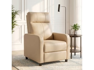 Fauteuil relax inclinable repose-pieds intégré synthétique beige