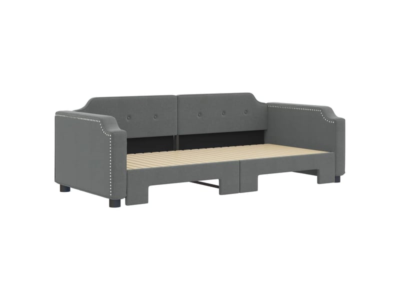  Lit simple- lit adulte -  lit de jour avec gigogne sans matelas gris foncé 100x200 cm  - Conforama B