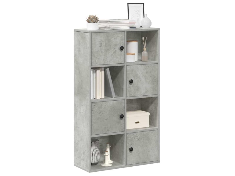  Bibliothèque, meuble de rangement salon gris béton 60x24x101,5 cm bois d'ingénierie  - Conforama B