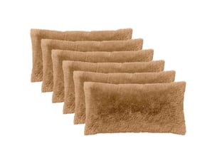 Lot de 2 coussins avec oreiller, coussins décoratifs heerlen taupe fleece pv cf50578
