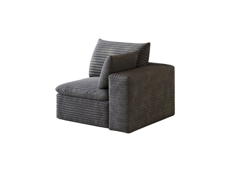  Canapé modulable en mousse sans cadre tissu en coton doux gris foncé  - Conforama W