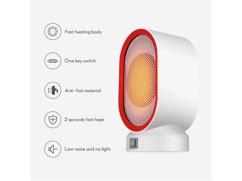  Mini chauffage d'appoint électrique, ventilateur de chauffage domestique 400 w, mini appareil de chauffage solaire basse consommation, silencieux, multicolore - réf. Szpb658585jjzj  - Conforama E