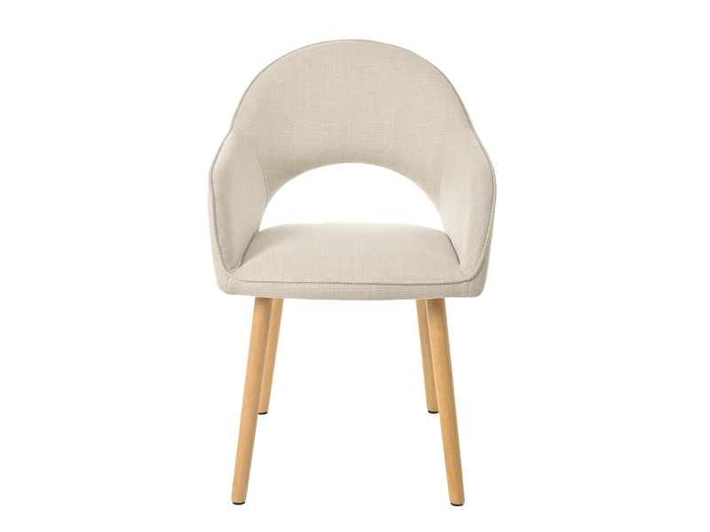  Lot de 6 chaises de salle à manger goeurvant 1316 en tissu tissé et pieds en bois massif - beige JOD01316AAA-6 - Conforama R