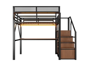 Lit mezzanine 140x200 cm MAISONORA   coloris noir