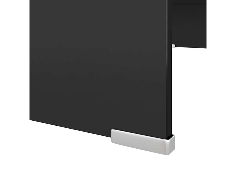  Meuble tv - banc tv - meuble de rangementsupport pour moniteur 70x30x13 cm verre noir  - Conforama E