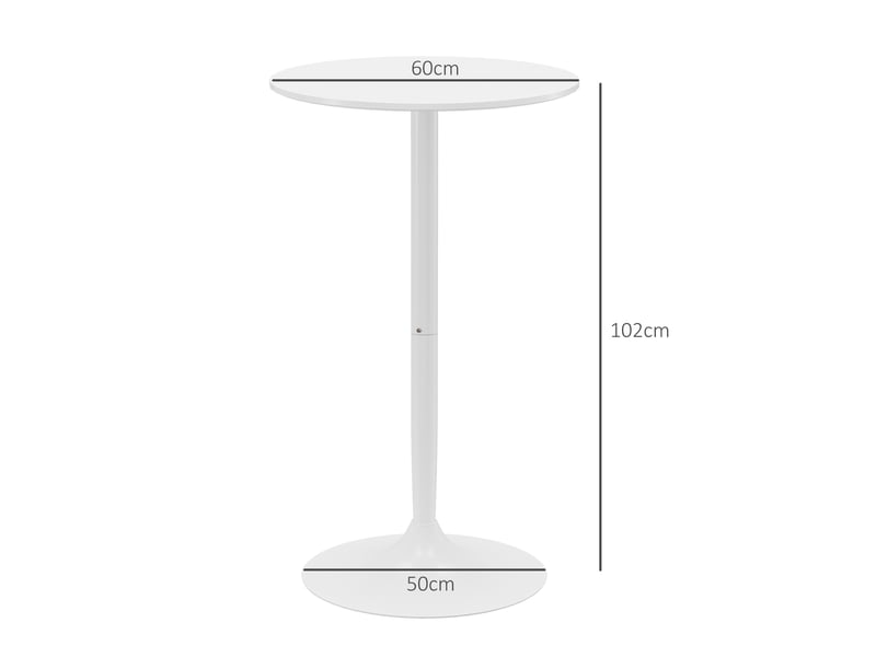  Table de bar ronde table de bistro mange-debout table de cuisine style contemporain plateau peint et cadre en acier  - Conforama C