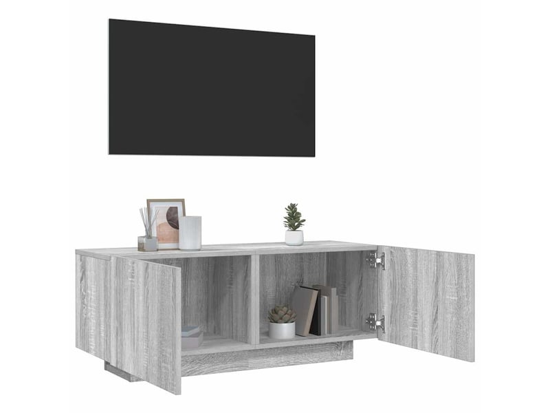  Meuble tv - banc tv - meuble de rangement sonoma gris 100x35x40 cm bois d'ingénierie  - Conforama B