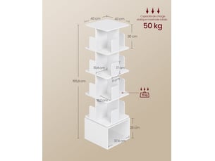 Bibliotheque coloris  blanc  <strong>HELLOSHOP 26</strong> <strong></strong> - 40 cm x 155.8 cm