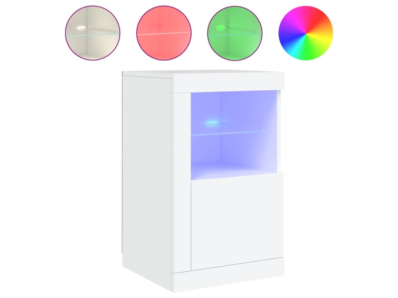 Armoires latérales éclairage led 2 pcs blanc bois d'ingénierie - Conforama E