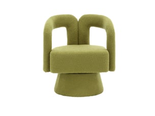 Fauteuil fixe pivotant  OKMYHOME  Tissu bouclette vert vendu A l'unité