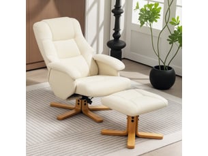 Fauteuil relax manuel <strong></strong> Simili blanc
