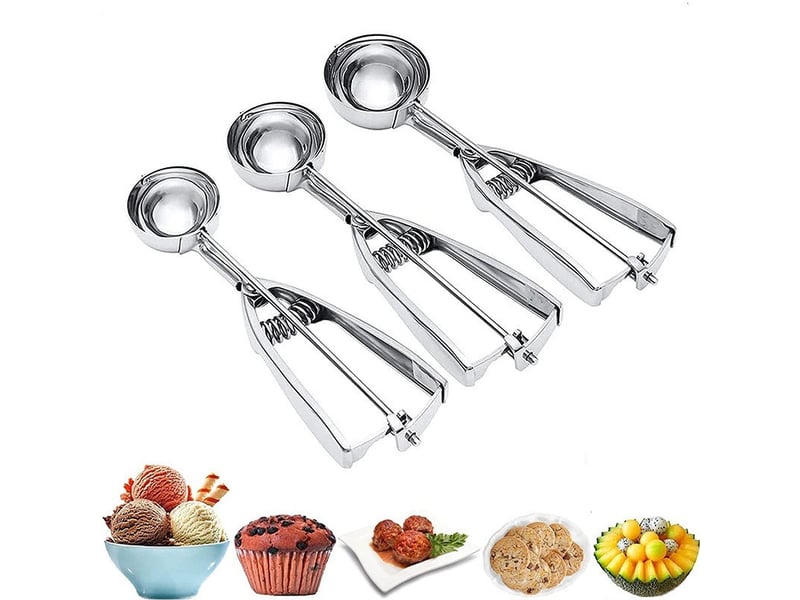  Cuillère à glace en acier inoxydable, cuillère à fruits et sorbets en acier inoxydable, à levier, ∅ 50 mm, glace, argent  - Conforama C